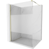 Mexen Kioto Duschwand Walk-in 140 x 200 cm, transparent/matt 8 mm, gold - 800-140-101-50-35