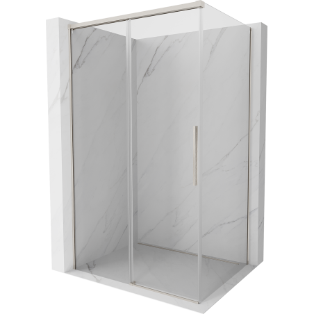 Mexen Rox Schiebeduschkabine 160 x 85 cm, transparent, gebürsteter Nickel - 8C2-160-085-97-00