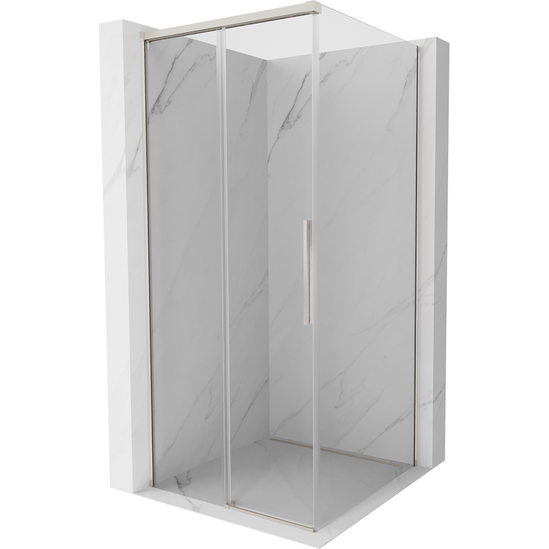 Mexen Rox Duschkabine zum Schieben 90 x 90 cm, transparent, gebürsteter Nickel - 8C2-090-090-97-00