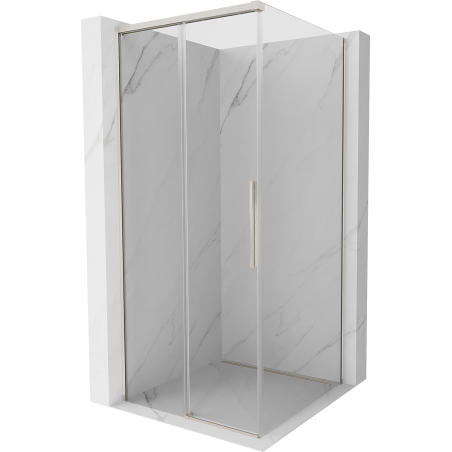 Mexen Rox Duschkabine zum Schieben 90 x 90 cm, transparent, gebürsteter Nickel - 8C2-090-090-97-00