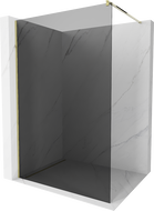 Mexen Kioto Duschwand Walk-in 140 x 200 cm, Graphit 8 mm, Gold - 800-140-101-50-40