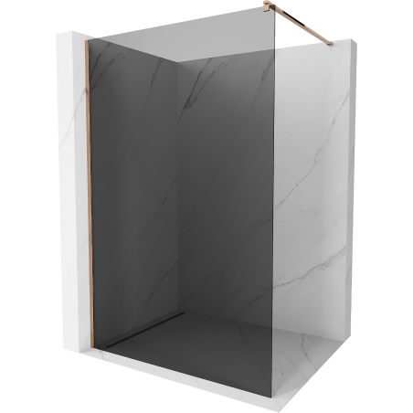 Mexen Kioto Walk-in Duschwand 130 x 200 cm, Graphit 8 mm, Roségold - 800-130-101-60-40