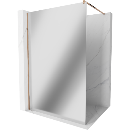 Mexen Kioto Duschwand Walk-in 130 x 200 cm, Spiegel 8 mm, Roségold - 800-130-101-60-50