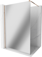 Mexen Kioto Duschwand Walk-in 130 x 200 cm, Spiegel 8 mm, Roségold - 800-130-101-60-50