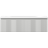 Mexen Rivel Badezimmerschrank 80 cm mit Waschbecken Vela, 1 Schublade, geriffelt, grau matt/weiß matt