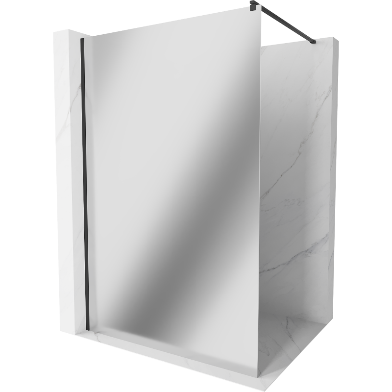 Mexen Kioto Duschwand Walk-in 130 x 200 cm, Spiegel 8 mm, schwarz - 800-130-101-70-50