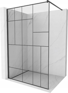 Mexen Kioto Duschwand Walk-in 80 x 200 cm, schwarzes Muster 8 mm, schwarz - 800-080-101-70-78