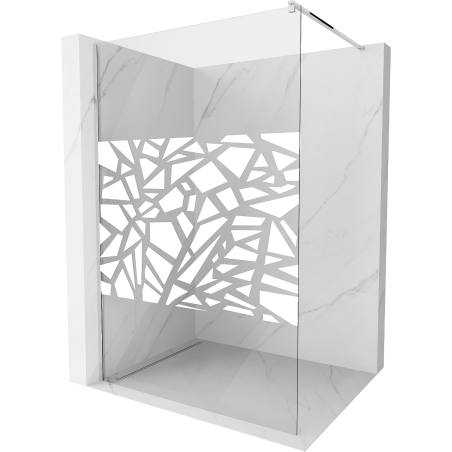 Mexen Kioto Walk-in Duschwand 80 x 200 cm, weißes Muster 8 mm, Chrom - 800-080-101-01-85