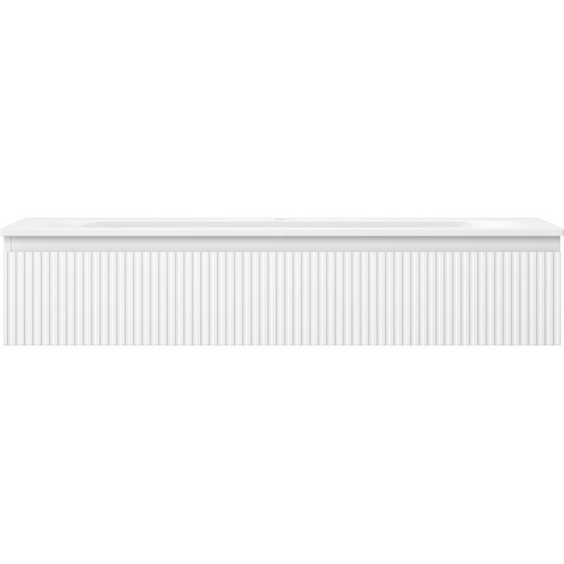 Mexen Rivel Badezimmerschrank 120 cm mit Waschbecken Vela, 1 Schublade, geriffelt, weiß matt - 91A20-12023-1-BF01-W23M01