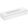 Mexen Rivel Badezimmerschrank 140 cm mit Waschbecken Vela, 1 Schublade, gerillt, weiß matt - 91A20-14023-1-BF01-W23M01