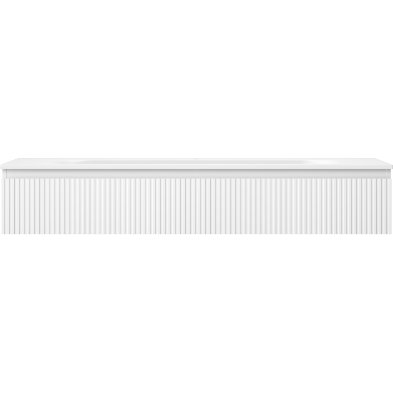 Mexen Rivel Badezimmerschrank 140 cm mit Waschbecken Vela, 1 Schublade, gerillt, weiß matt - 91A20-14023-1-BF01-W23M01