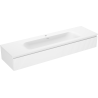 Mexen Rivel Badezimmerschrank 160 cm mit Waschbecken Vela, 1 Schublade, geriffelt, weiß matt - 91A20-16023-1-BF01-W23M01