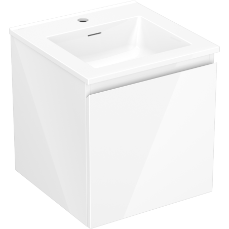 Mexen Orio Badezimmerschrank 45 cm mit Waschbecken Otis, 1 Schublade, weiß glänzend - 91A10-04547-1-BF00-W18M00