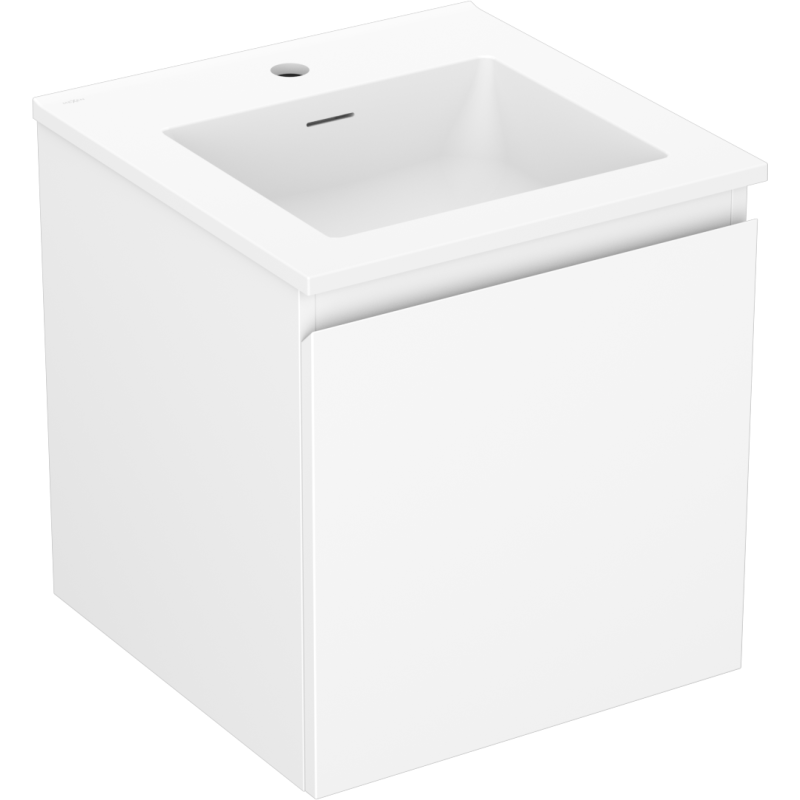 Mexen Orio Badezimmerunterschrank 45 cm mit Waschbecken Otis, 1 Schublade, weiß matt - 91A10-04547-1-BF01-W18M01