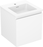 Mexen Orio Badezimmerunterschrank 45 cm mit Waschbecken Otis, 1 Schublade, weiß matt - 91A10-04547-1-BF01-W18M01