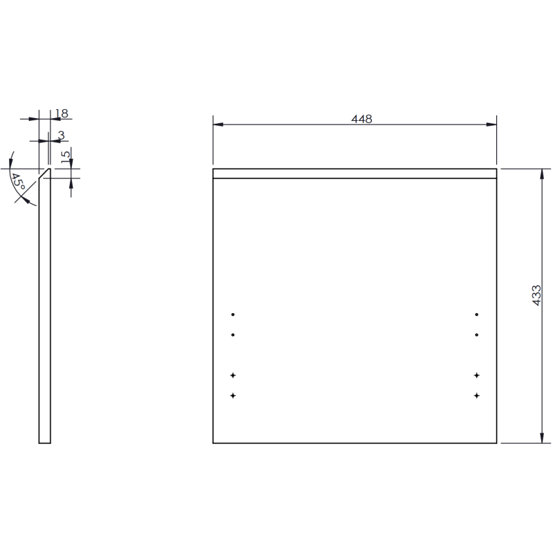 Mexen Orio Badezimmerunterschrank 45 cm mit Waschbecken Otis, 1 Schublade, weiß matt - 91A10-04547-1-BF01-W18M01