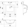 Mexen Orio Badezimmerschrank 45 cm mit Waschbecken Otis, 1 Schublade, schwarz matt - 91A10-04547-1-BF71-W18M71