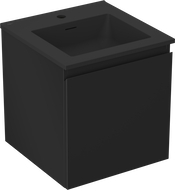 Mexen Orio Badezimmerschrank 45 cm mit Waschbecken Otis, 1 Schublade, schwarz matt - 91A10-04547-1-BF71-W18M71