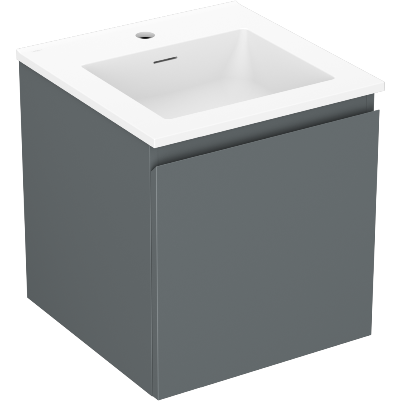Mexen Orio Badschrank 45 cm mit Waschbecken Otis, 1 Schublade, Graphit Matt/Weiß Matt - 91A10-04547-1-BF66-W18M01