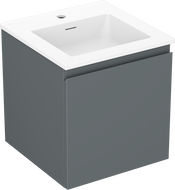 Mexen Orio Badschrank 45 cm mit Waschbecken Otis, 1 Schublade, Graphit Matt/Weiß Matt - 91A10-04547-1-BF66-W18M01