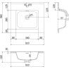 Mexen Orio Badezimmermöbel 50 cm mit Waschbecken Otis, 1 Schublade, weiß matt - 91A10-05047-1-BF01-W18M01