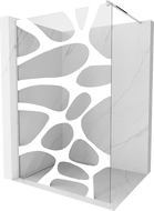 Mexen Kioto Walk-in-Duschwand 120 x 200 cm, weiße Welle 8 mm, Chrom - 800-120-101-01-97