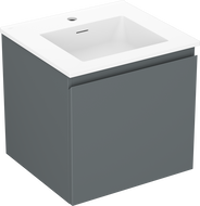 Mexen Orio Badezimmerschrank 50 cm mit Waschbecken Otis, 1 Schublade, grafit matt/weiß matt - 91A10-05047-1-BF66-W18M01