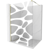 Mexen Kioto Duschwand Walk-in 70 x 200 cm, transparent/weiße Welle 8 mm, gold - 800-070-101-50-97