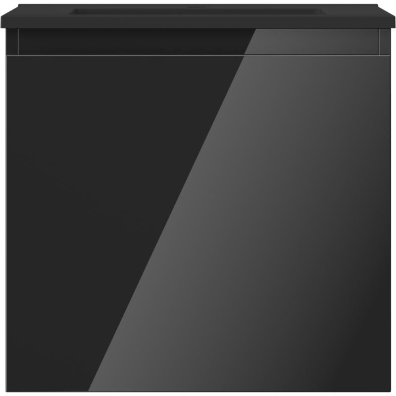 Mexen Orio Badezimmerschrank 50 cm mit Waschbecken Otis, 1 Schublade, schwarz glänzend/schwarz matt - 91A10-05047-1-BF70-W18M71