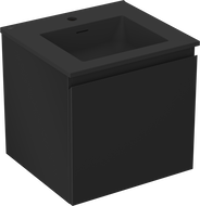 Mexen Orio Badezimmerschrank 50 cm mit Waschbecken Otis, 1 Schublade, schwarz matt - 91A10-05047-1-BF71-W18M71