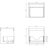 Mexen Orio Badezimmerschrank 50 cm mit Waschbecken Otis, 1 Schublade, schwarz matt - 91A10-05047-1-BF71-W18M71