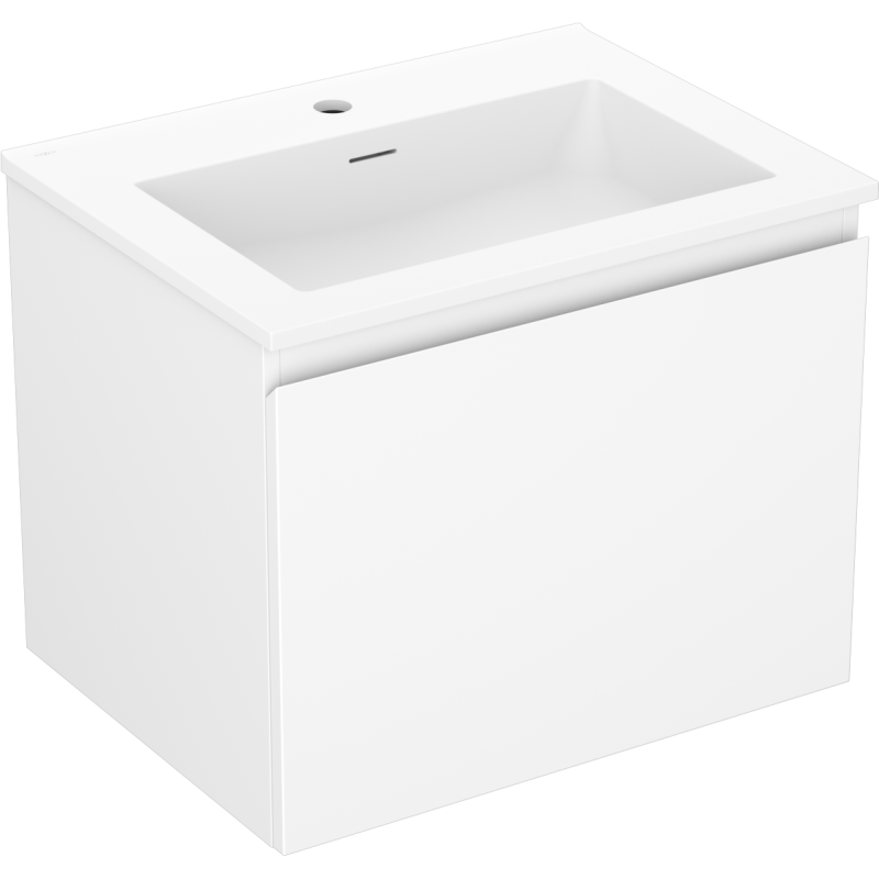 Mexen Orio Badezimmerunterschrank 60 cm mit Waschbecken Otis, 1 Schublade, mattweiß - 91A10-06047-1-BF01-W18M01