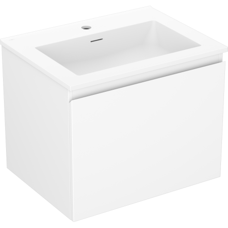 Mexen Orio Badezimmerunterschrank 60 cm mit Waschbecken Otis, 1 Schublade, mattweiß - 91A10-06047-1-BF01-W18M01
