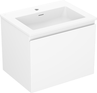 Mexen Orio Badezimmerunterschrank 60 cm mit Waschbecken Otis, 1 Schublade, mattweiß - 91A10-06047-1-BF01-W18M01