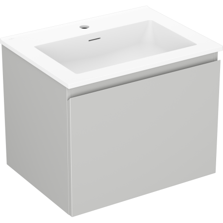 Mexen Orio Badezimmerschrank 60 cm mit Waschbecken Otis, 1 Schublade, grau matt/weiß matt - 91A10-06047-1-BF62-W18M01