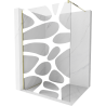 Mexen Kioto Duschwand Walk-in 140 x 200 cm, weiße Welle 8 mm, gold - 800-140-101-50-97