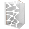Mexen Kioto Walk-in-Duschwand 70 x 200 cm, weiße Welle 8 mm, roségold - 800-070-101-60-97