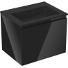Mexen Orio Badezimmerschrank 60 cm mit Waschbecken Otis, 1 Schublade, schwarz glänzend/schwarz matt - 91A10-06047-1-BF70-W18M71