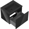 Mexen Orio Badezimmerschrank 60 cm mit Waschbecken Otis, 1 Schublade, schwarz glänzend/schwarz matt - 91A10-06047-1-BF70-W18M71