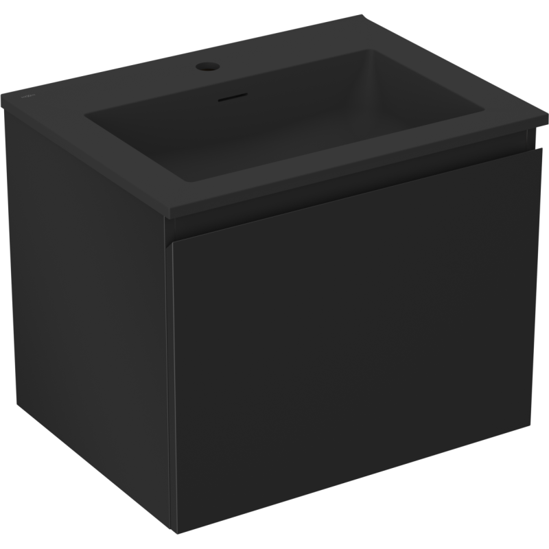 Mexen Orio Waschbeckenschrank 60 cm mit Waschbecken Otis, 1 Schublade, schwarz matt - 91A10-06047-1-BF71-W18M71