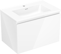 Mexen Orio Badezimmerschrank 70 cm mit Waschbecken Otis, 1 Schublade, weiß glänzend - 91A10-07047-1-BF00-W18M00
