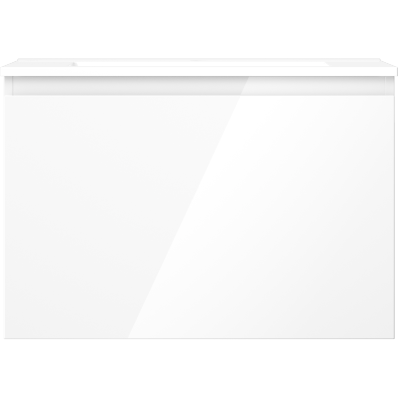 Mexen Orio Badezimmerschrank 70 cm mit Waschbecken Otis, 1 Schublade, weiß glänzend - 91A10-07047-1-BF00-W18M00
