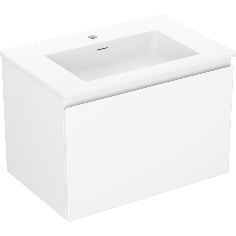 Mexen Orio Badezimmerschrank 70 cm mit Waschbecken Otis, 1 Schublade, weiß matt - 91A10-07047-1-BF01-W18M01