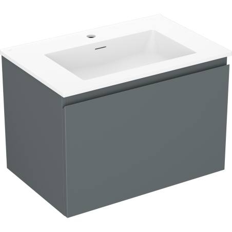 Mexen Orio Badezimmer-Unterschrank 70 cm mit Waschbecken Otis, 1 Schublade, Grafit matt/Weiß matt - 91A10-07047-1-BF66-W18M01