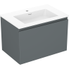 Mexen Orio Badezimmerschrank 70 cm mit Waschbecken Otis, 1 Schublade, grafit matt/weiß matt - 91A10-07047-1-BF66-W18M01
