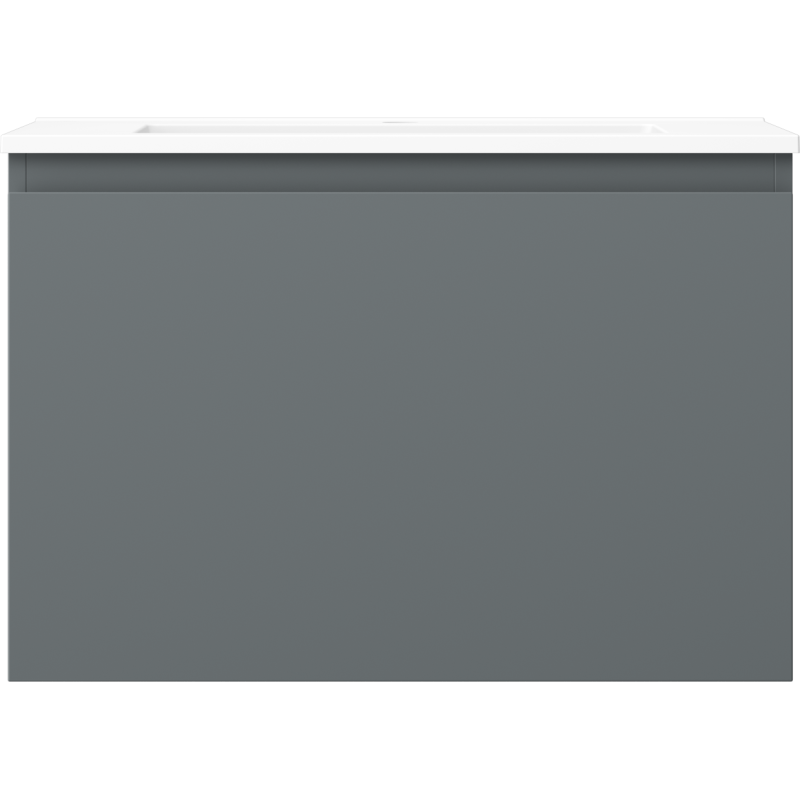 Mexen Orio Badezimmer-Unterschrank 70 cm mit Waschbecken Otis, 1 Schublade, Grafit matt/Weiß matt - 91A10-07047-1-BF66-W18M01