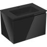 Mexen Orio Badezimmerschrank 70 cm mit Waschbecken Otis, 1 Schublade, glänzend schwarz/matt schwarz - 91A10-07047-1-BF70-W18M71