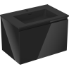 Mexen Orio Badezimmerschrank 70 cm mit Waschbecken Otis, 1 Schublade, schwarz glänzend/schwarz matt - 91A10-07047-1-BF70-W18M71