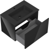 Mexen Orio Badezimmerschrank 70 cm mit Waschbecken Otis, 1 Schublade, schwarz glänzend/schwarz matt - 91A10-07047-1-BF70-W18M71