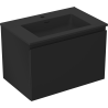 Mexen Orio Badezimmerunterschrank 70 cm mit Waschbecken Otis, 1 Schublade, schwarz matt - 91A10-07047-1-BF71-W18M71